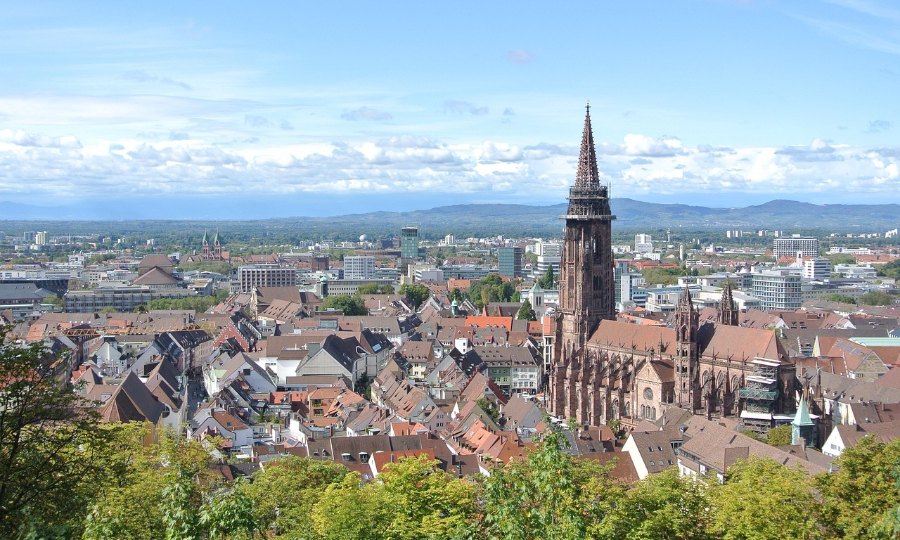 Freiburger Münster über der Altstadt